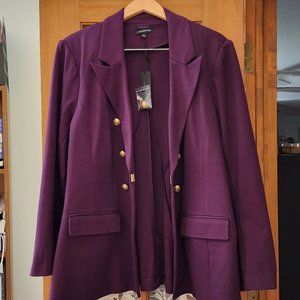 Lane Bryant Plum Large Lapel Jacket, Size 26, NWT